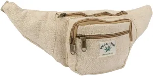 Hemp Fanny Pack for Both Men and Women Waist Belt Bag Handmade Pack From Pure Hemp (Off-White)