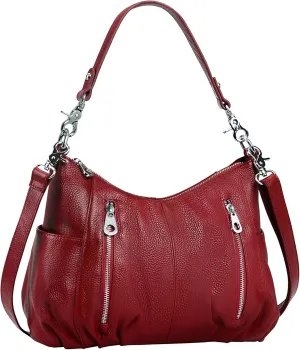 HESHE Genuine Leather Purses for Women Shoulder Hobo Bag Crossbody Satchel Handbags Designer Ladies Totes Purse