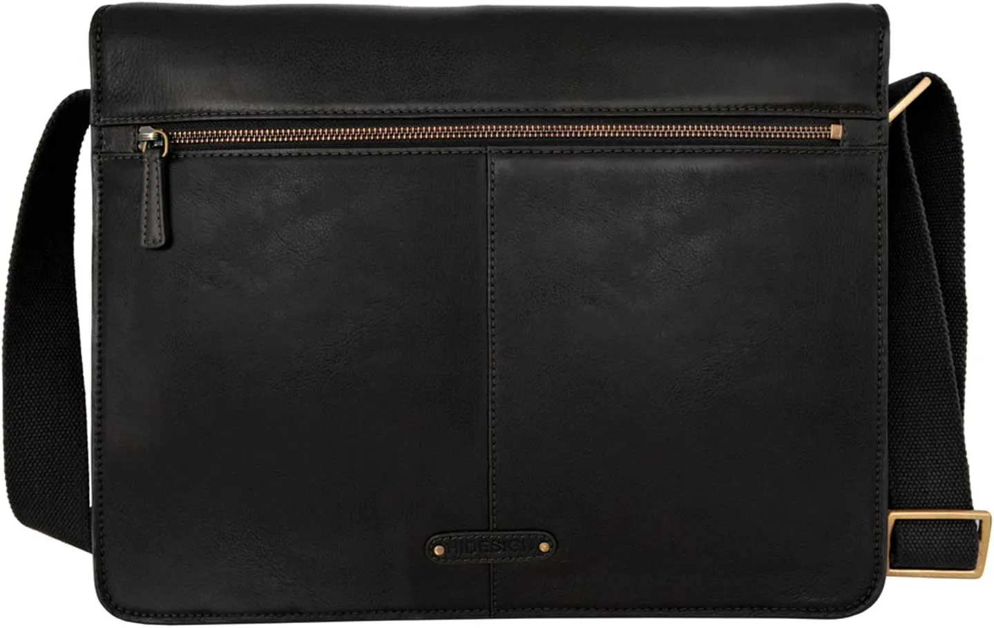 Hidesign Aiden Genuine Leather 15 Inch Laptop Shoulder Messenger Business Bag for Men & Women, Black