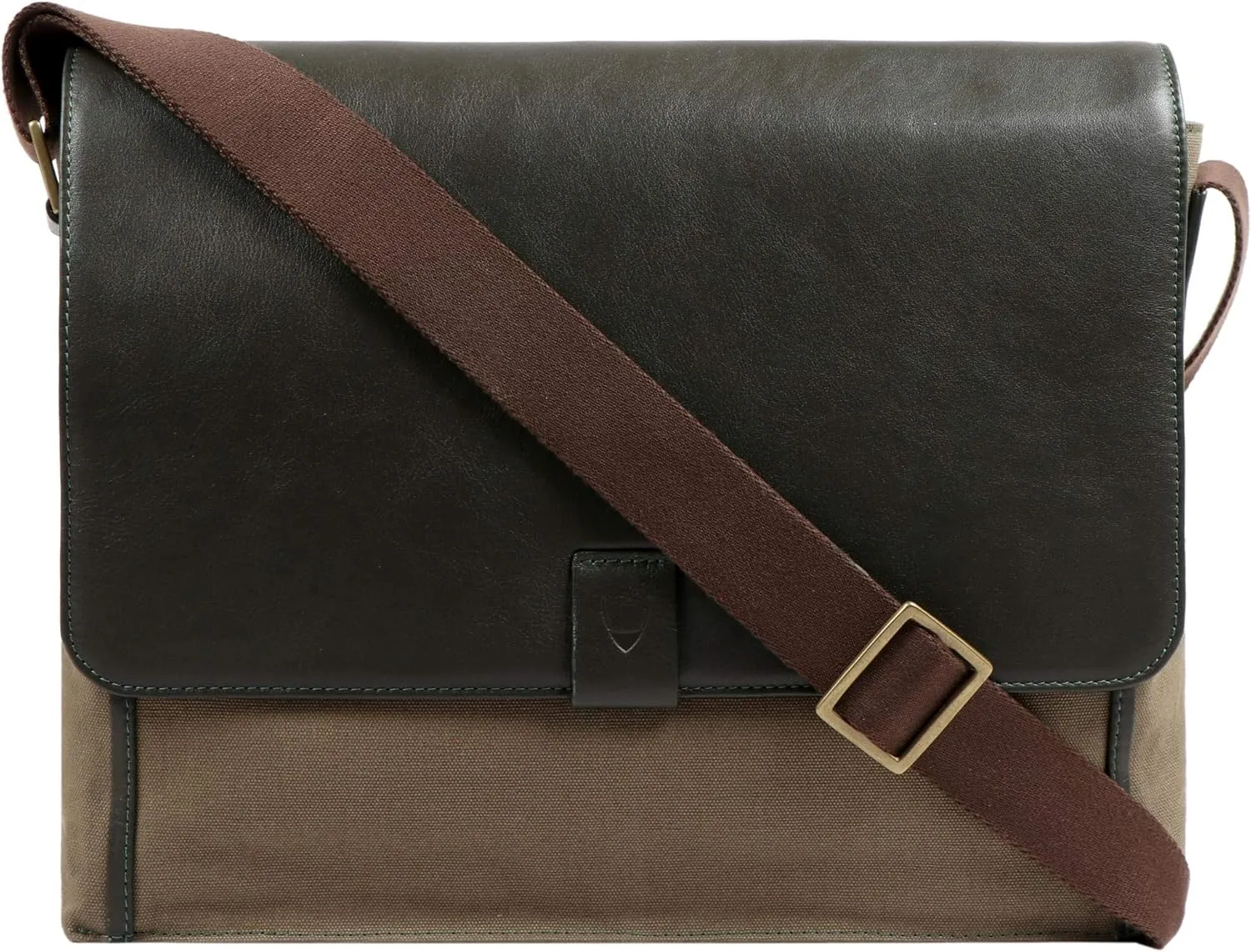 Hidesign Aiden Genuine Leather 15 Inch Laptop Shoulder Messenger Business Bag for Men & Women (Olive Green)