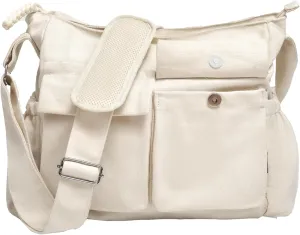 High Density Canvas Messenger Bag for Men/Women, 15” Large Crossbody Shoulder Bag Tote Bag for College/Travel/Work Daily Use