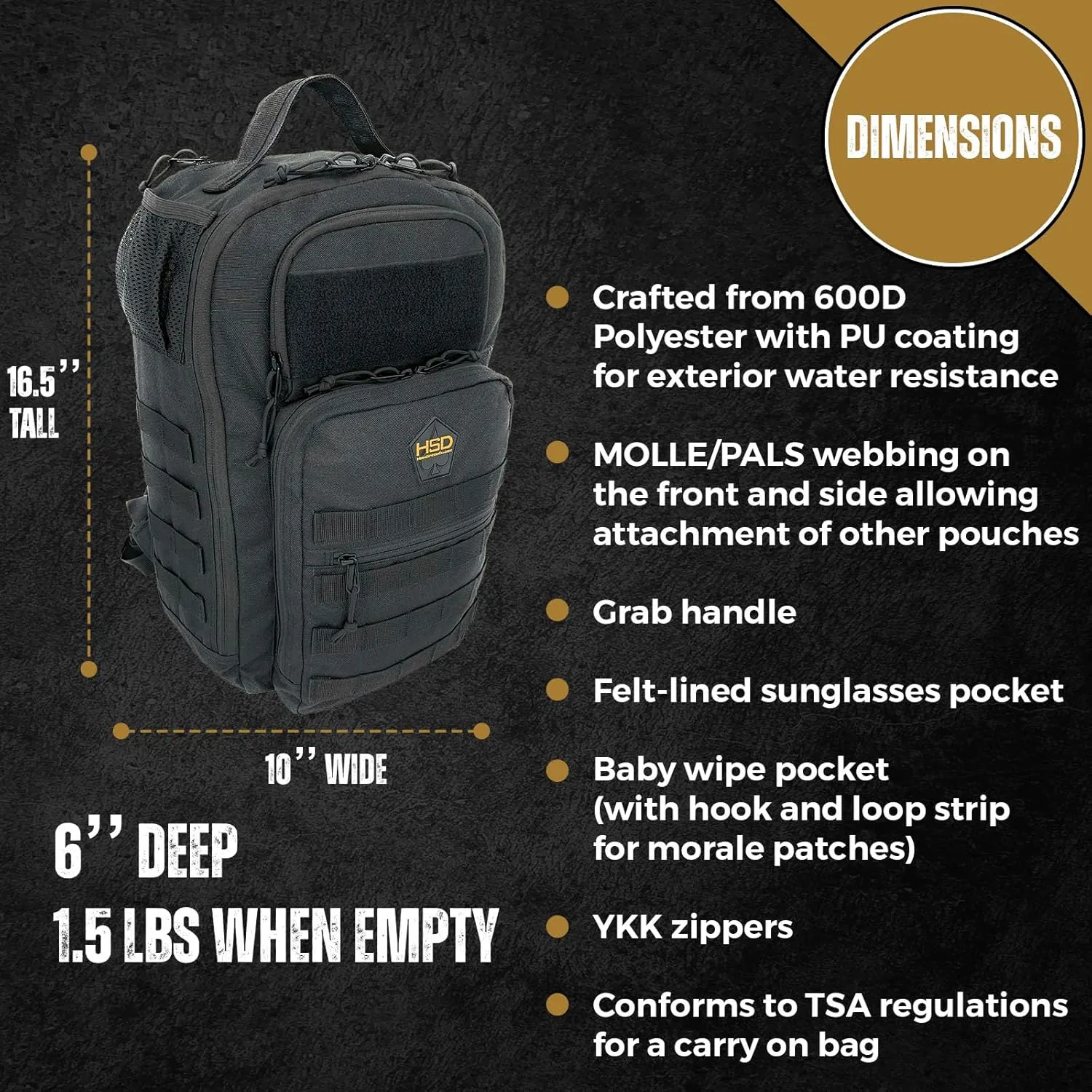 HighSpeedDaddy - Baby Diaper Backpack, Military-Grade, Waterproof, Compact Baby Travel Bag w/Stroller Straps & Tablet Sleeve