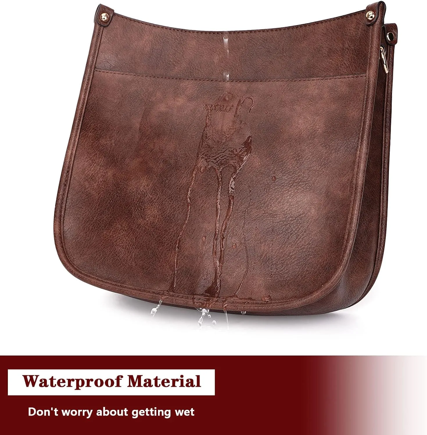 HKCLUF Crossbody Bag Purse for Women 2PCS/Set Leather Hobo Handbag Wallet Set With 2Adjustable Guitar Strap Shoulder Bag