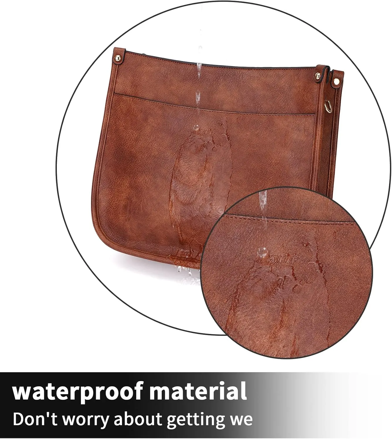 HKCLUF Crossbody Bags for Women Trendy Vegan Leather Hobo Handbags With 2PCS Adjustable Guitar Strap Shoulder Bucket Bags