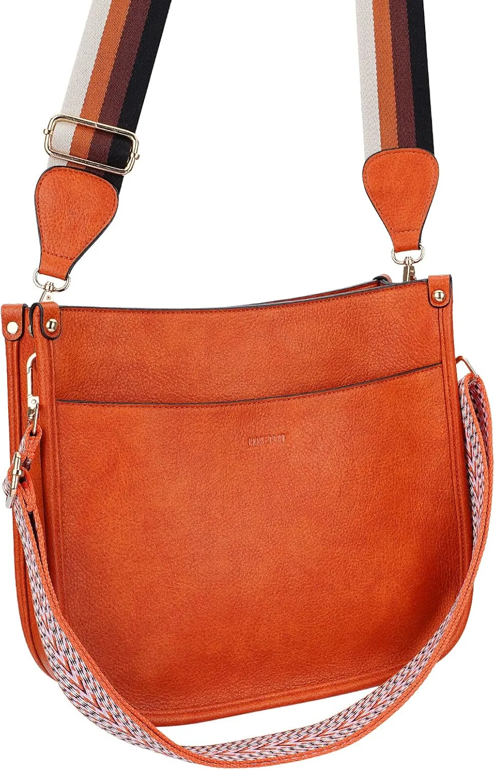HKCLUF Crossbody Bags for Women Trendy Vegan Leather Hobo Handbags With 2PCS Adjustable Guitar Strap Shoulder Bucket Bags
