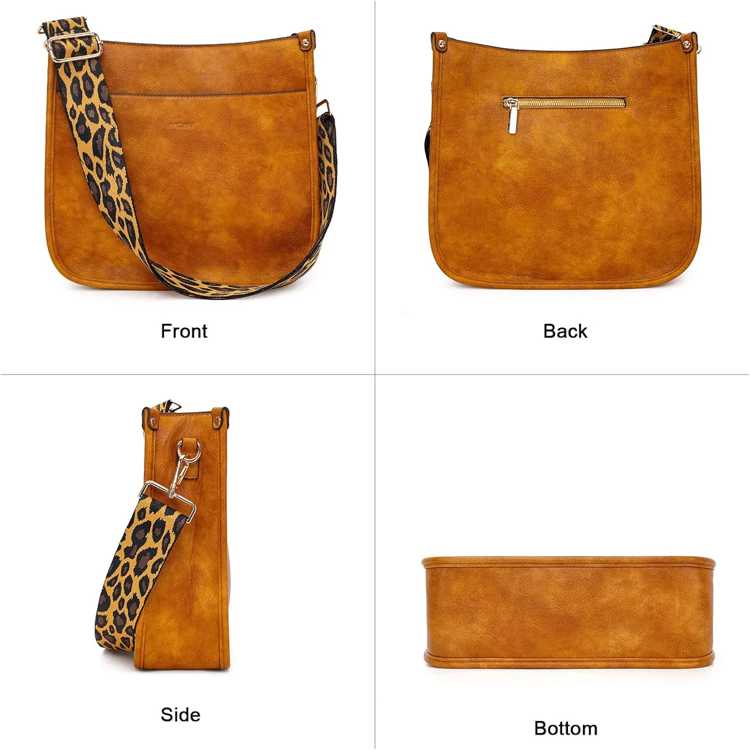 HKCLUF Crossbody Bags for Women Trendy Vegan Leather Hobo Handbags With 2PCS Adjustable Guitar Strap Shoulder Bucket Bags