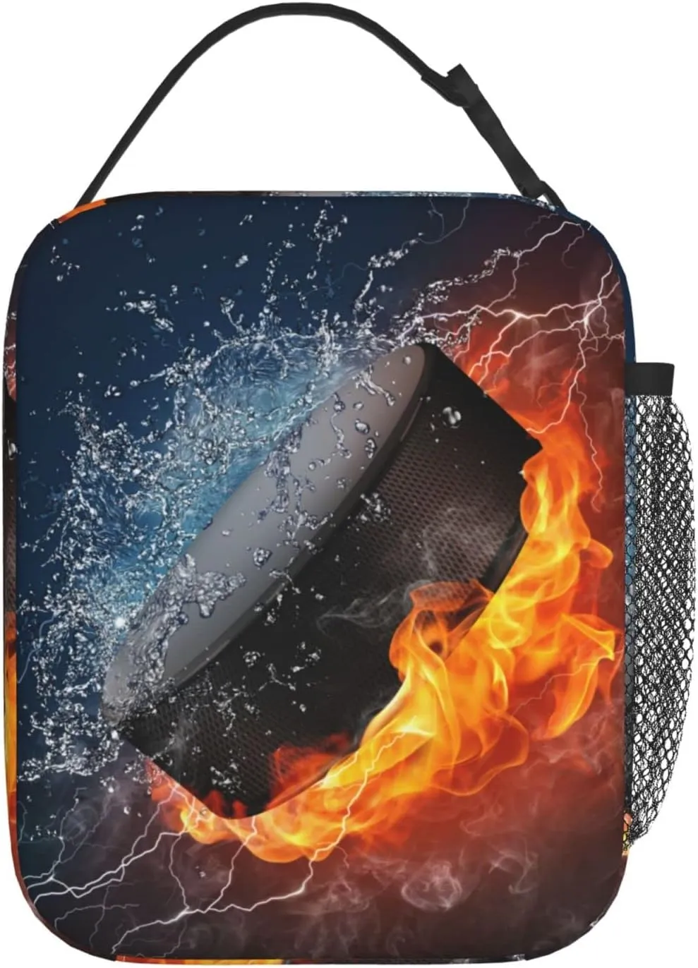 Hockey Fun Sport Lunch Bag Reusable Lunch Box Insulated Portable Lunch Tote For Boys Girls Kids School Men Women Adults Work Travel Picnic