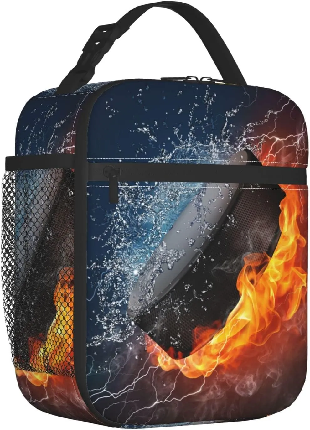 Hockey Fun Sport Lunch Bag Reusable Lunch Box Insulated Portable Lunch Tote For Boys Girls Kids School Men Women Adults Work Travel Picnic