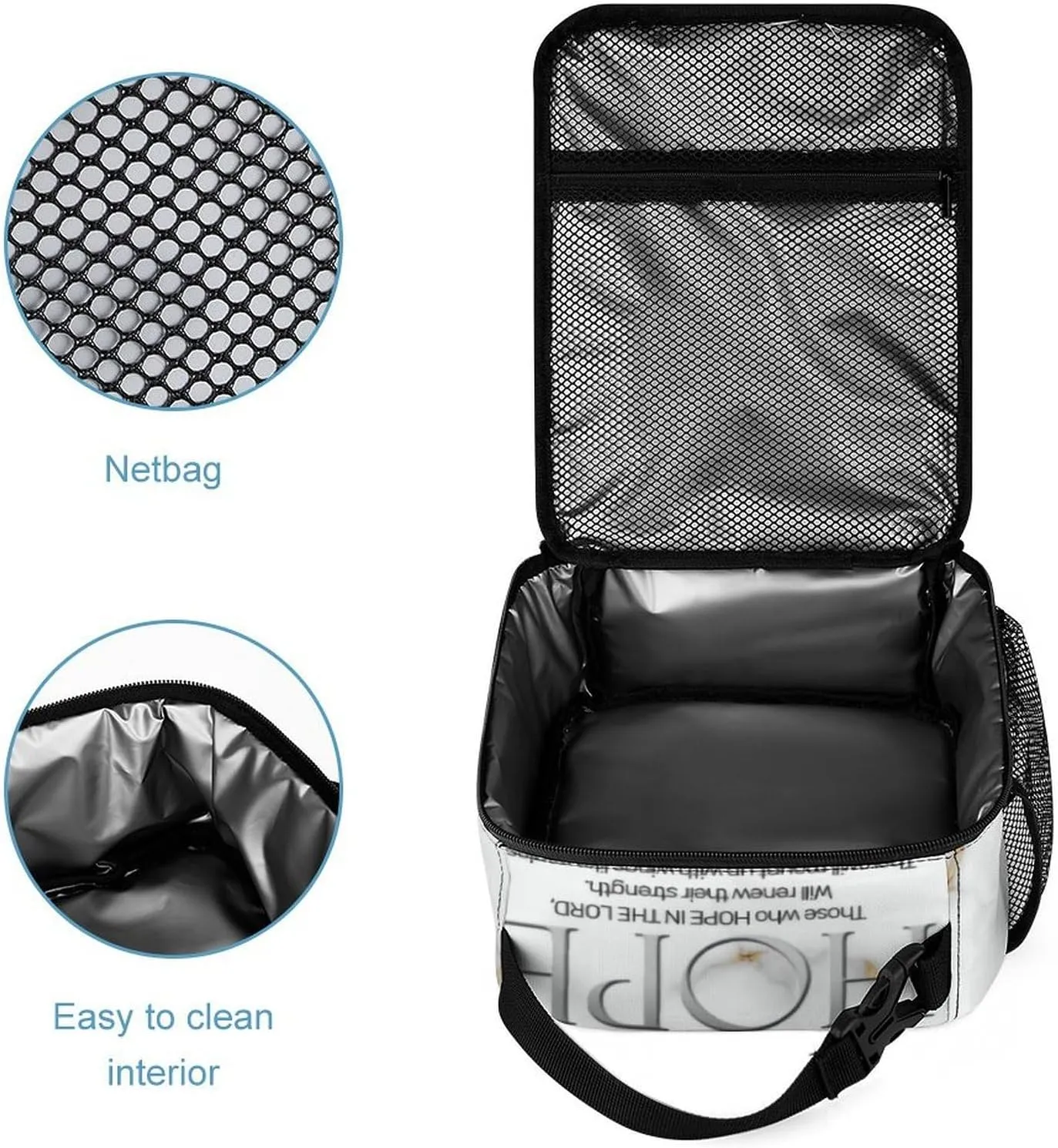 Hope in The Lord Scripture Verse Isaiah Backpack Portable Meal Bag, Stationery Bag Set, Sturdy And Durable