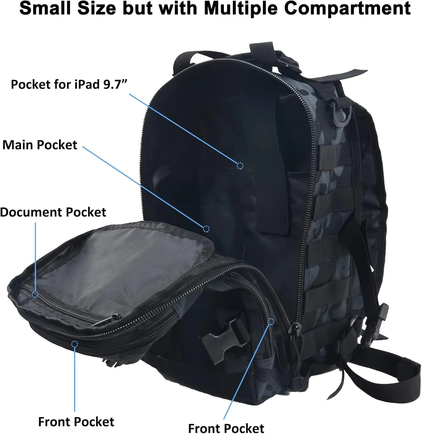 hopopower Tactical Sling Bag Pack Military Rover Shoulder Backpack EDC Assault Range Bag, Water-Resistant