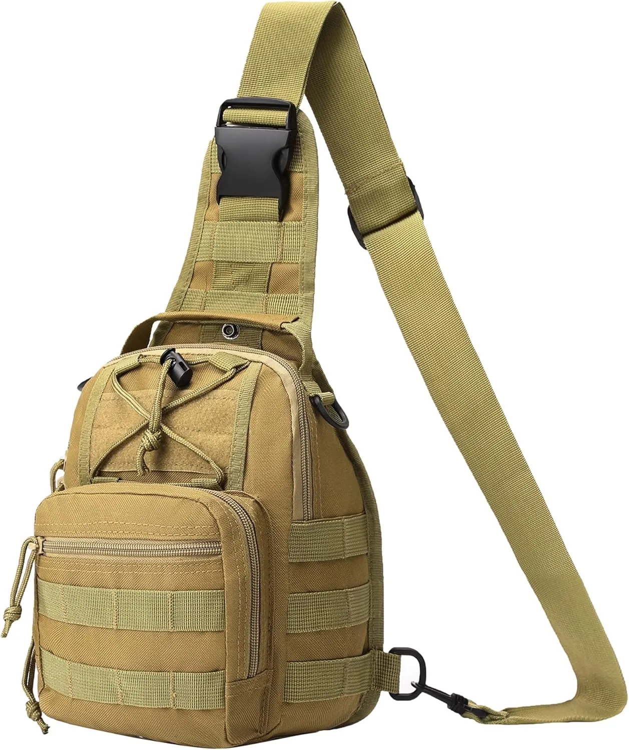 HOW'ON Hunting Backpack Waterproof Sling Shoulder Bag Small Carry Pouch Khaki