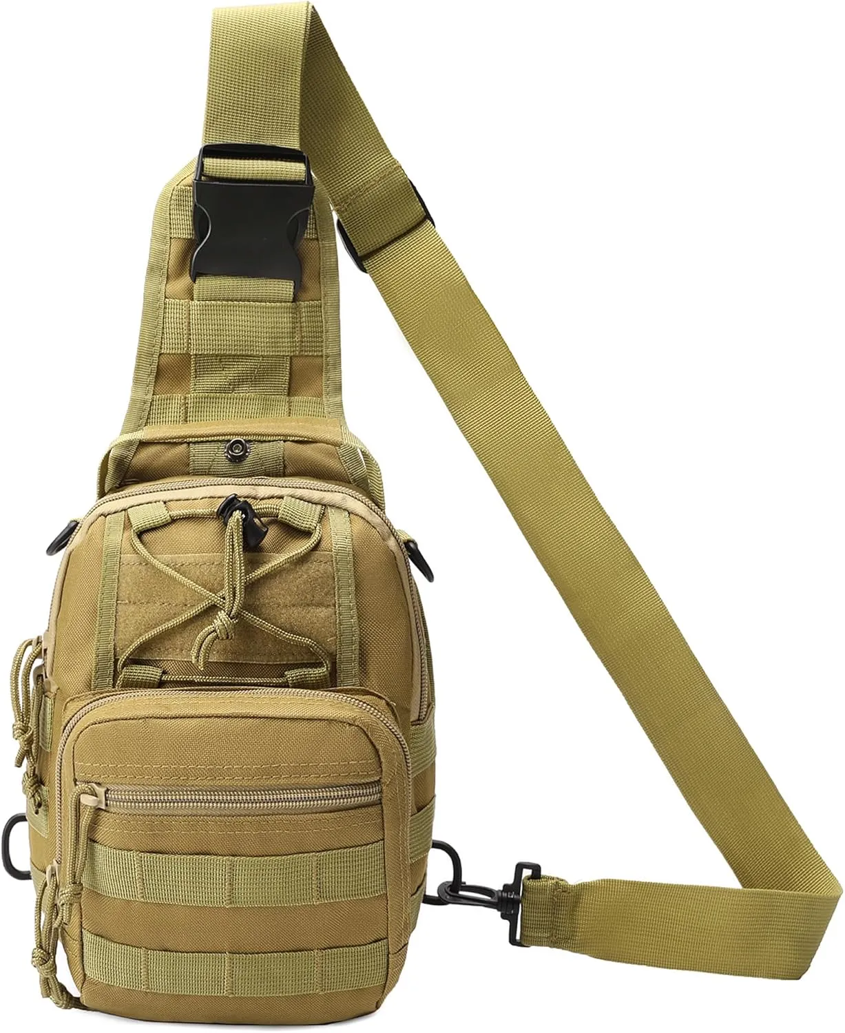 HOW'ON Hunting Backpack Waterproof Sling Shoulder Bag Small Carry Pouch Khaki