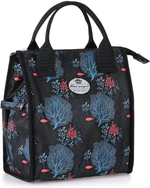 HUA ANGEL Insulated Lunch Bag, Leakproof Crossbody Lunch Tote Bag Thermal Cooler Bag Food Sack Handbags for Beach Work Picnic