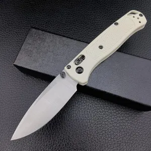 HUAAO Axis Lock Pocket Knife, EDC Mini Bugout Folding Pocket Knives,Plain Edge, Thumb Stud Manual Open, Nylon Grivory Handle with Belt Clip (440C blade)