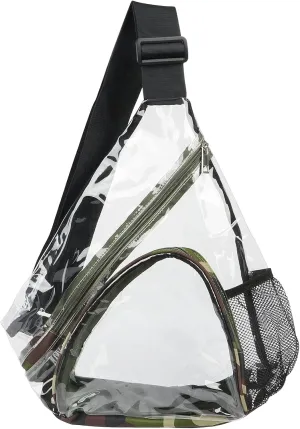 HULISEN Clear Sling Bag, Clear Bag Stadium Approved, Transparent Shoulder Crossbody Backpack Chest Casual Daypack