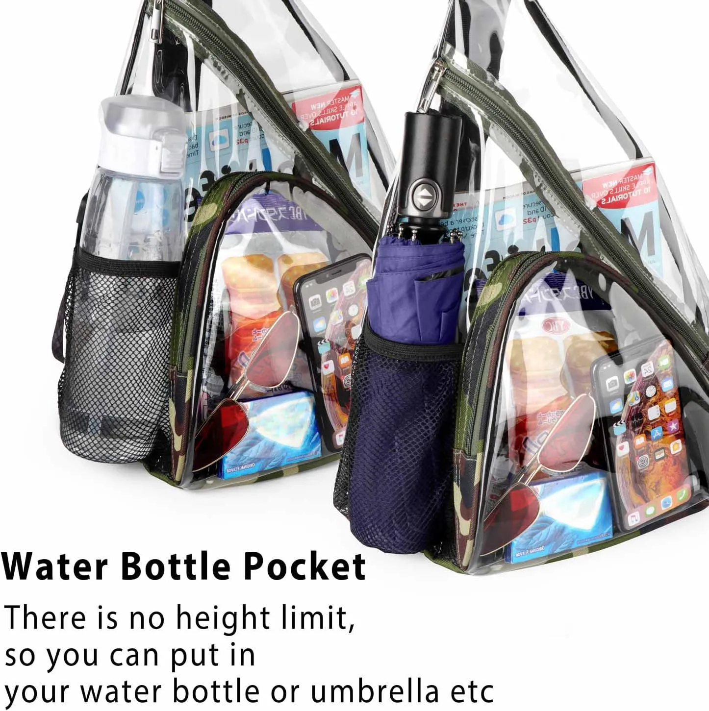 HULISEN Clear Sling Bag, Clear Bag Stadium Approved, Transparent Shoulder Crossbody Backpack Chest Casual Daypack
