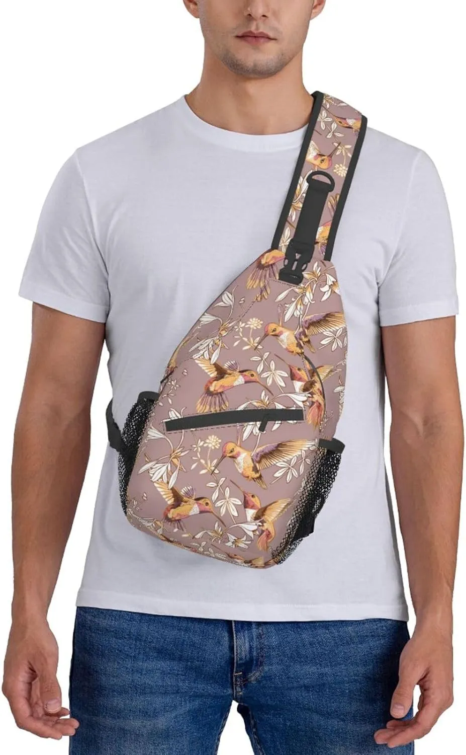 Hummingbird Sling Backpack Chest Bag Crossbody Shoulder Bag Gym Cycling Travel Hiking Daypack For Men Women