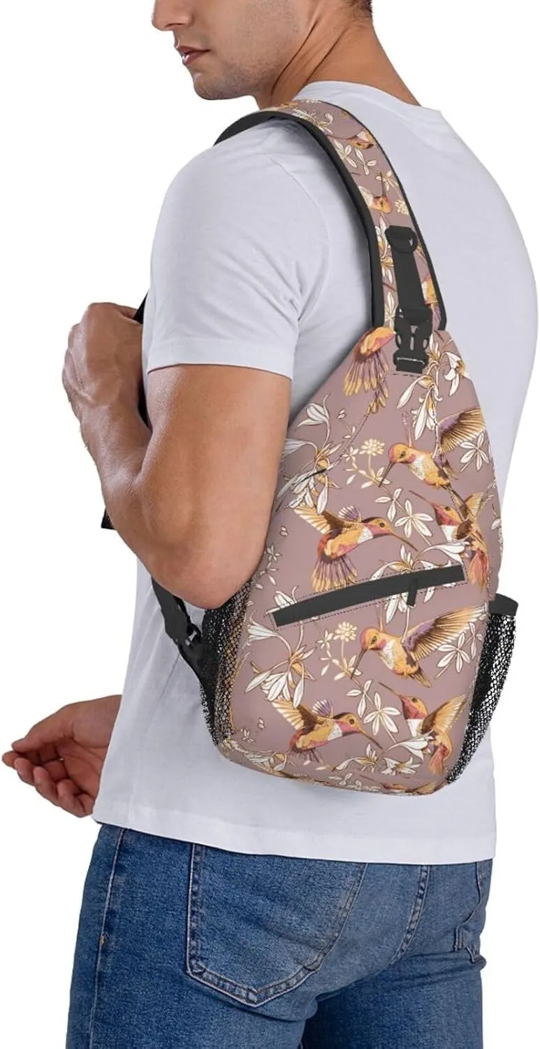 Hummingbird Sling Backpack Chest Bag Crossbody Shoulder Bag Gym Cycling Travel Hiking Daypack For Men Women