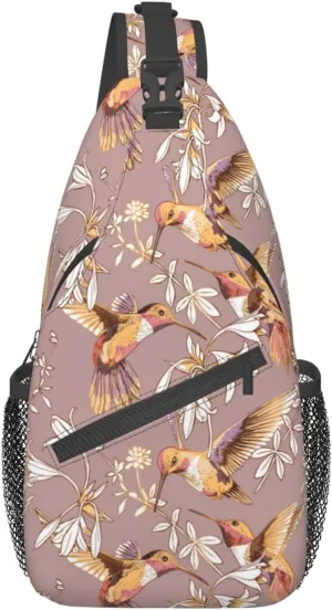 Hummingbird Sling Backpack Chest Bag Crossbody Shoulder Bag Gym Cycling Travel Hiking Daypack For Men Women
