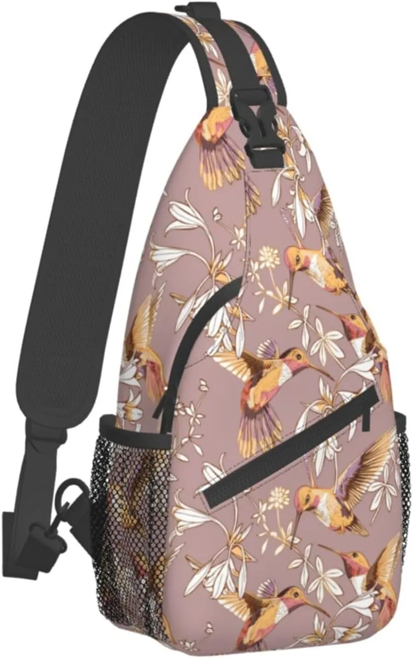 Hummingbird Sling Backpack Chest Bag Crossbody Shoulder Bag Gym Cycling Travel Hiking Daypack For Men Women