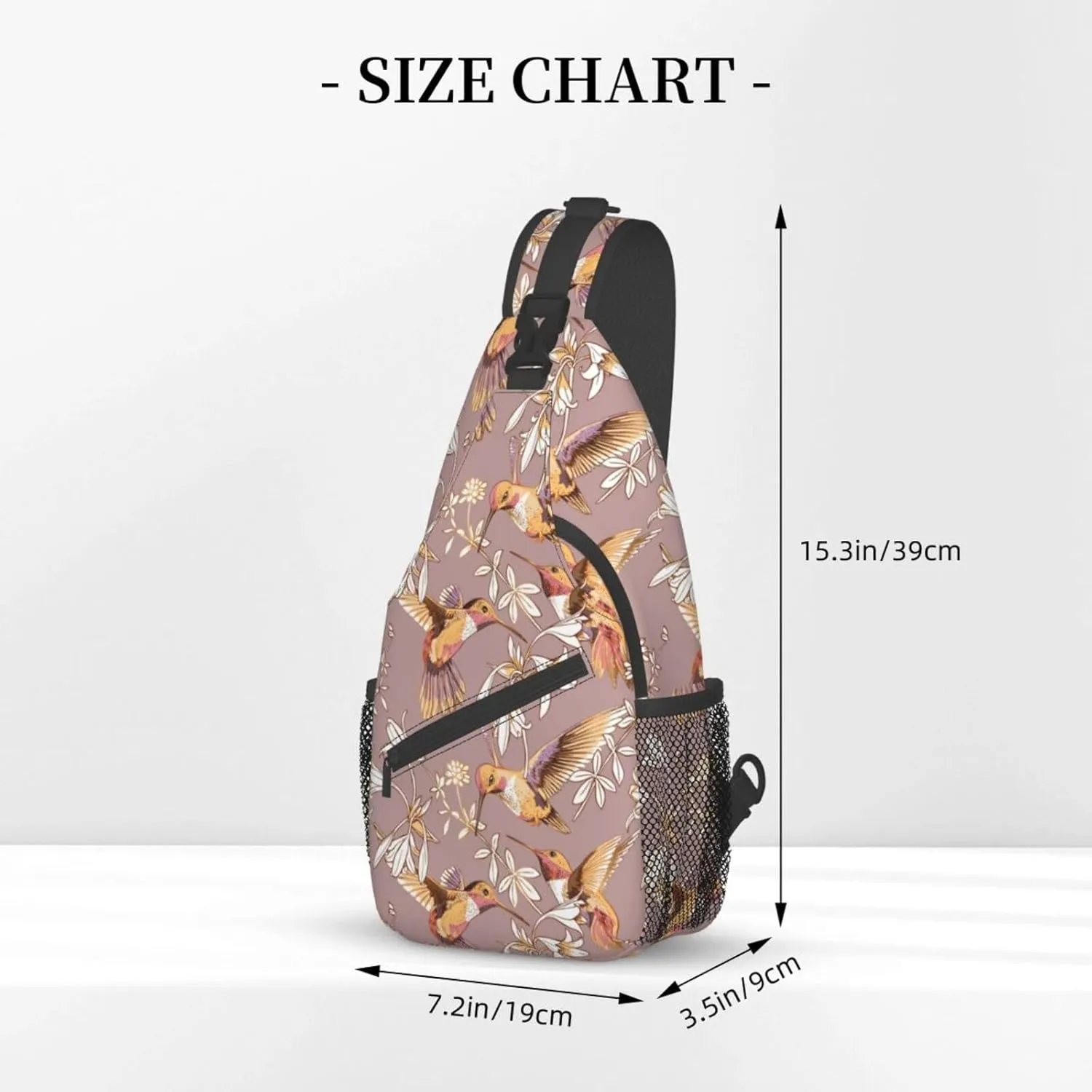 Hummingbird Sling Backpack Chest Bag Crossbody Shoulder Bag Gym Cycling Travel Hiking Daypack For Men Women