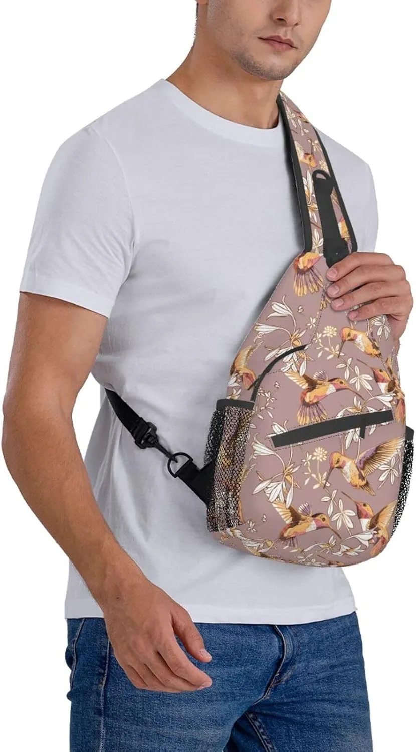 Hummingbird Sling Backpack Chest Bag Crossbody Shoulder Bag Gym Cycling Travel Hiking Daypack For Men Women