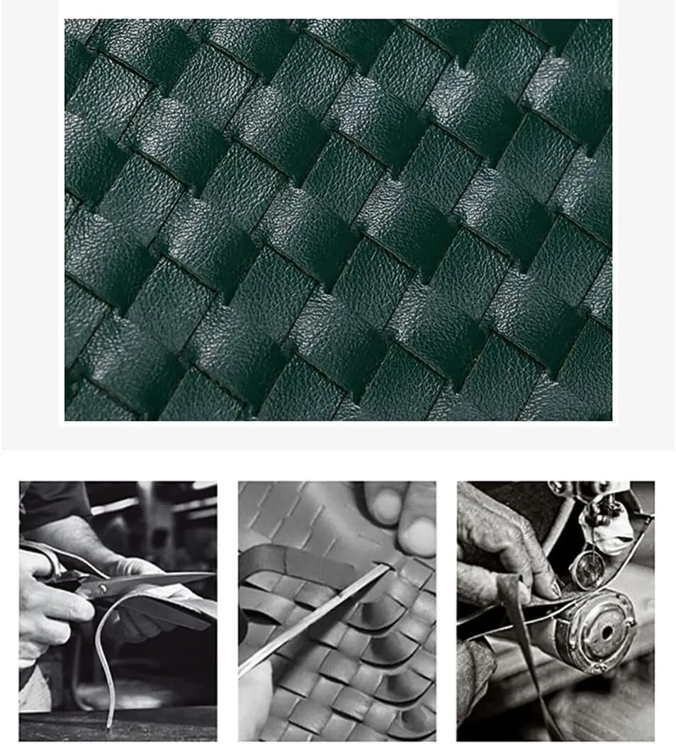 Huralona Evening Clutch Bag Woven Crossbody Handbag Square Box with Detachable Chain PU Leather Shoulder Bag for Women