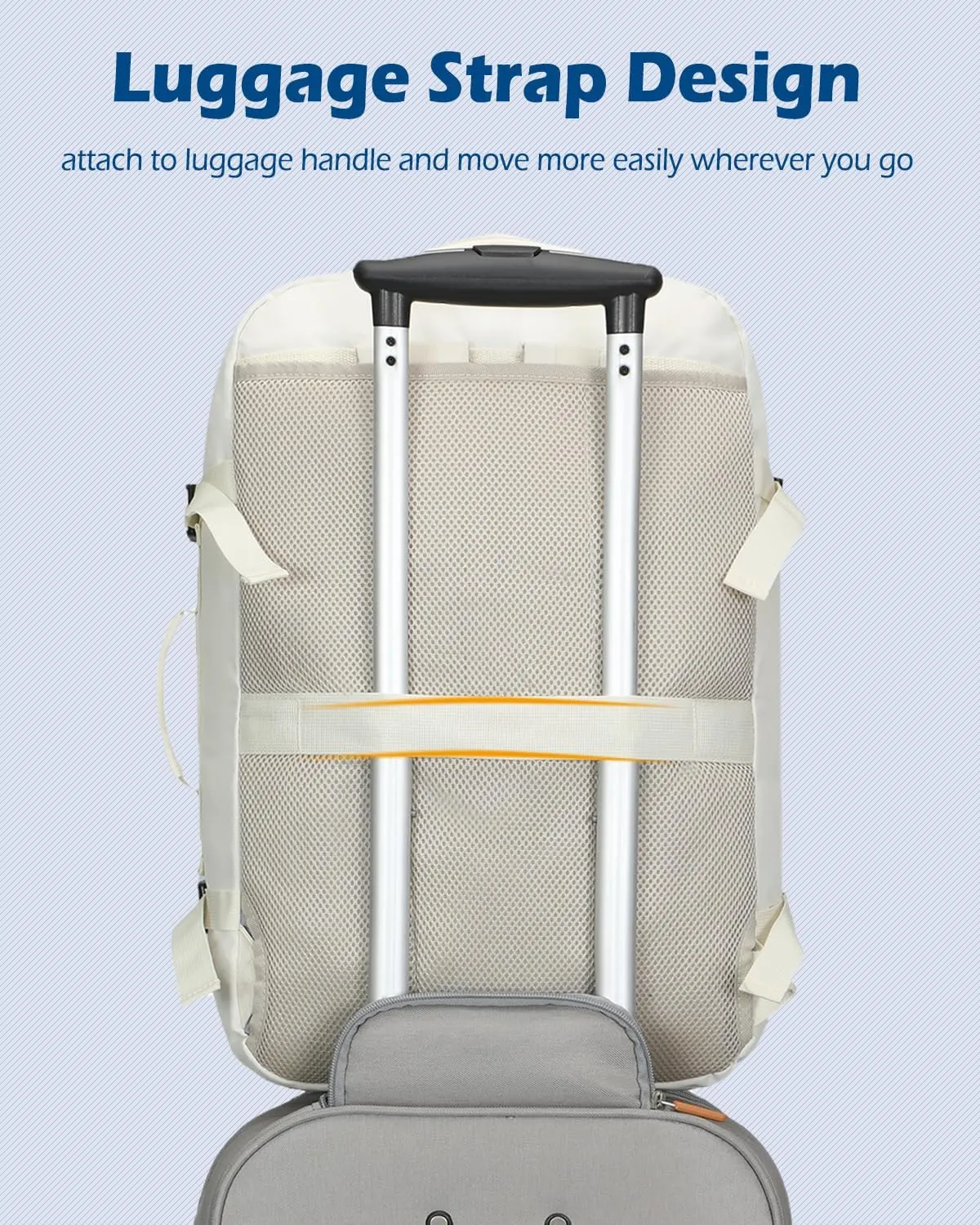 Hynes Eagle Carry on Backpack 38L Large Travel Backpack for Women Flight Approved Weekender Bag Laptop Backpack Men 15 inches Beige