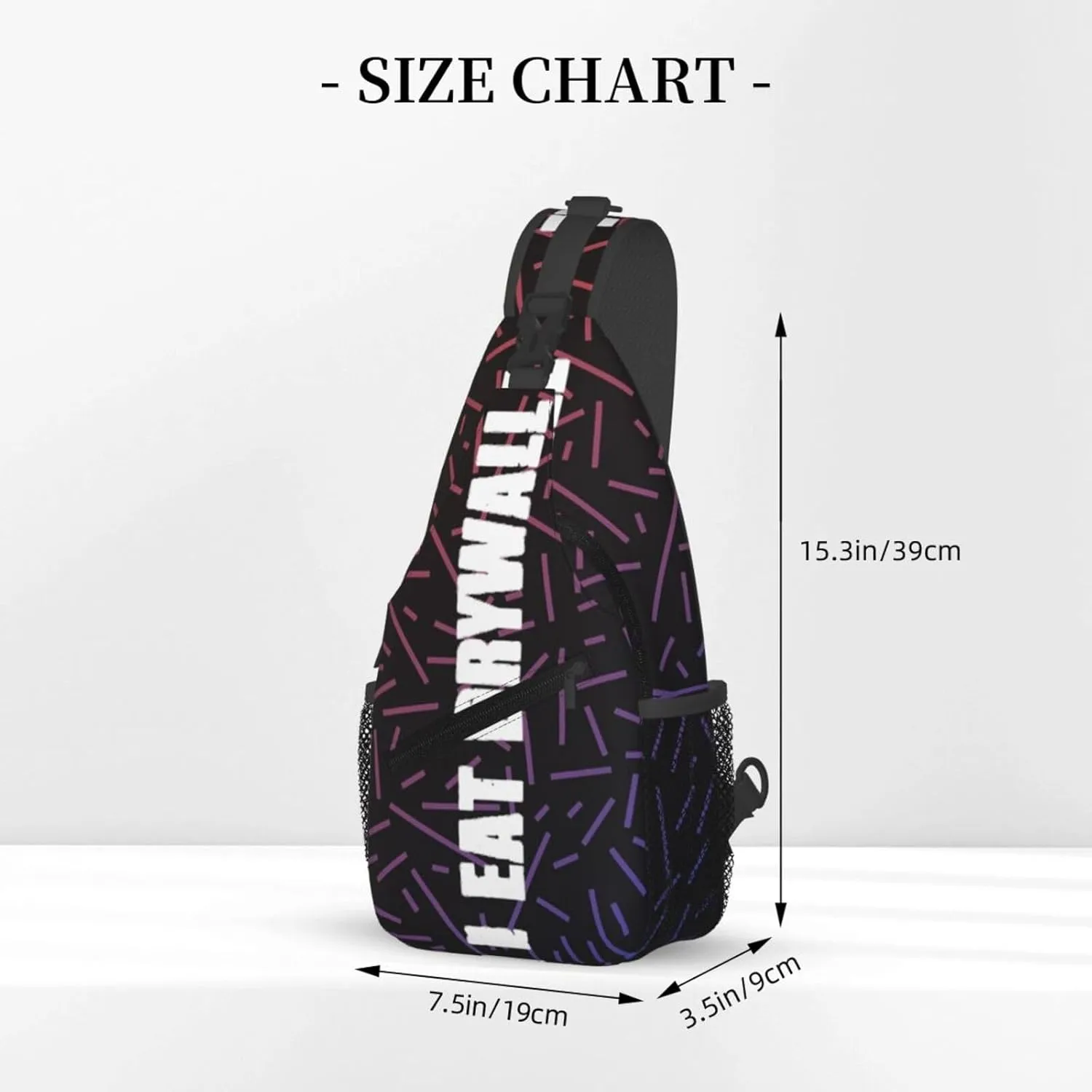 I Eat Dryingleide Small Crossbody Backpack Sling Bag For Men Women Mini One Shoulder Chest Bags Gym Sport Travel Hiking Daypack