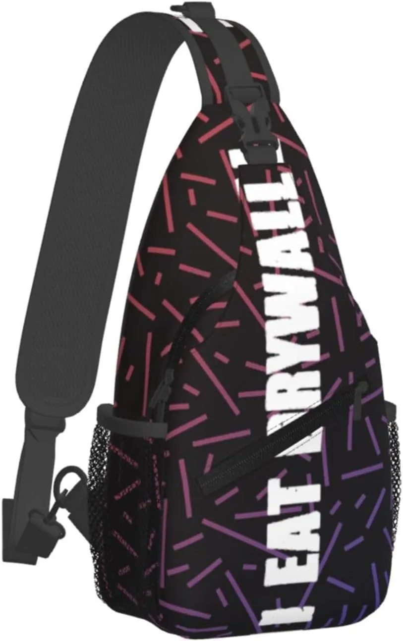 I Eat Dryingleide Small Crossbody Backpack Sling Bag For Men Women Mini One Shoulder Chest Bags Gym Sport Travel Hiking Daypack