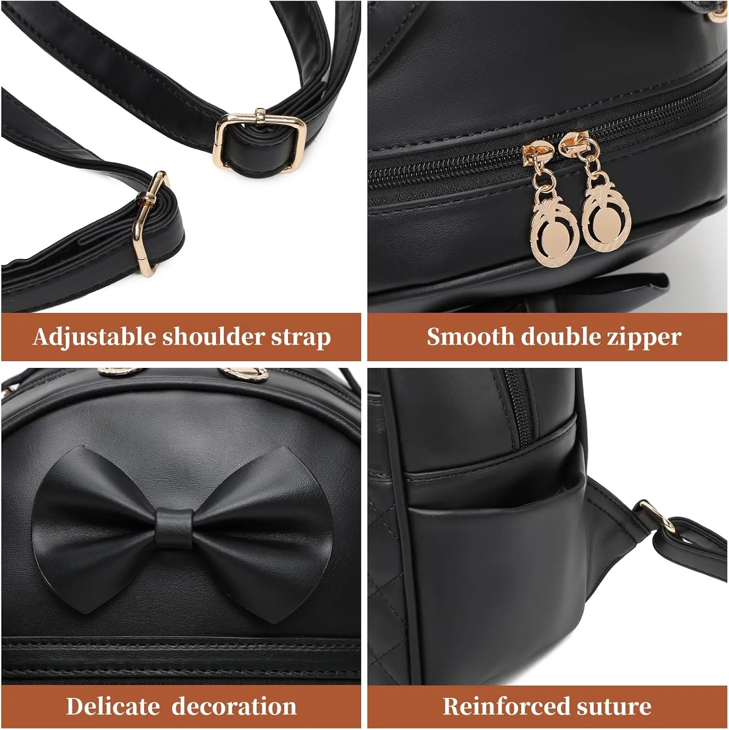 I IHAYNER Cute Little Backpack Purse with Bow Mini Backpack for Girls Teen Vegan Leather Pom Backpack Shoulder Bag for Women Pure Beige