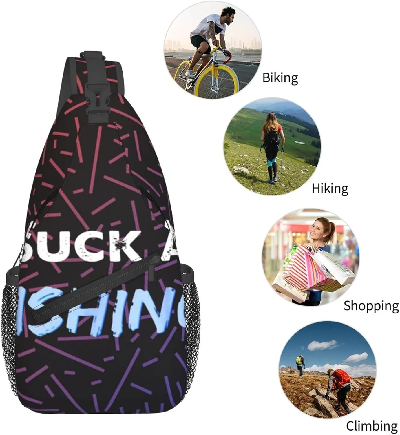 I Suck At Fishing Small Crossbody Backpack Sling Bag For Men Women Mini One Shoulder Chest Bags Gym Sport Travel Hiking Daypack