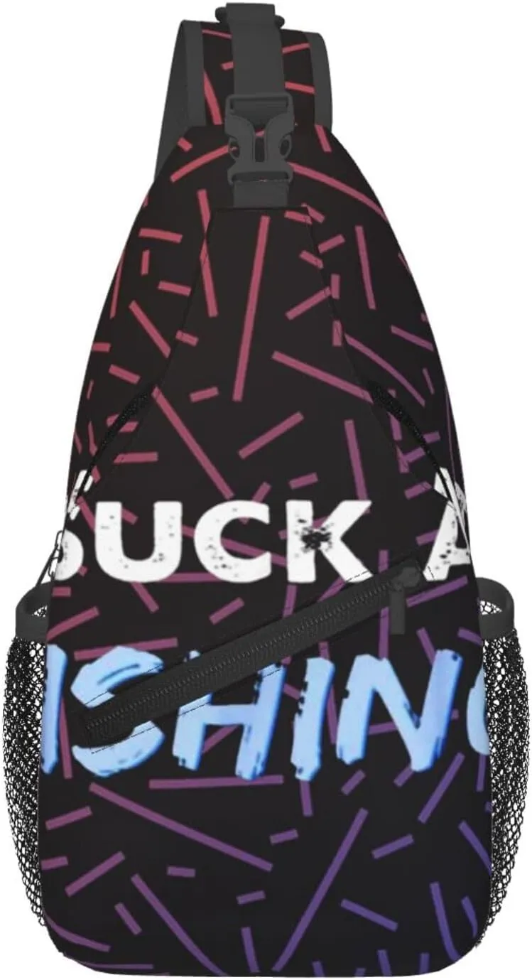 I Suck At Fishing Small Crossbody Backpack Sling Bag For Men Women Mini One Shoulder Chest Bags Gym Sport Travel Hiking Daypack