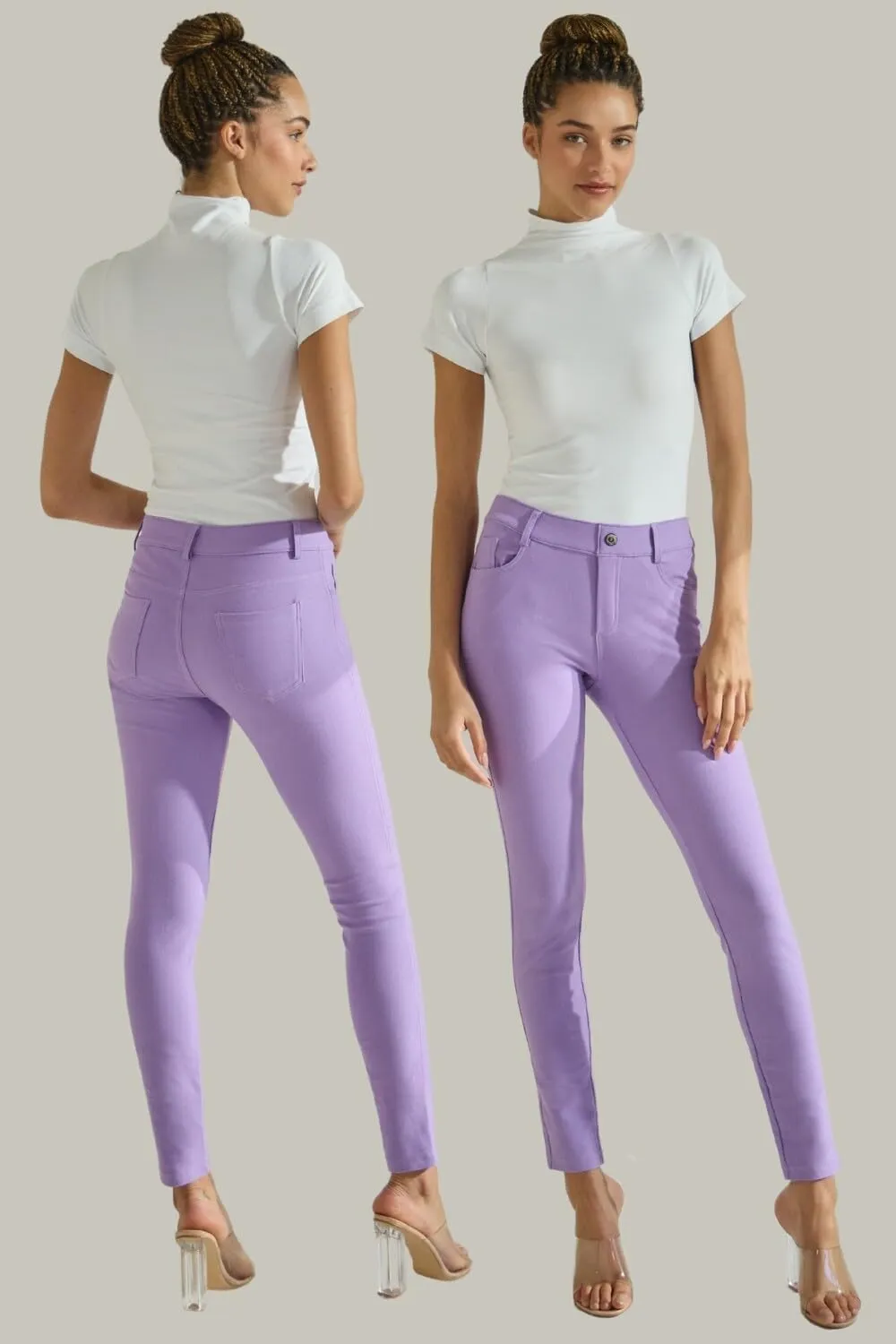 ICONOFLASH Women's Stretch Jeggings with 5 Pockets Pull On Skinny Jean Leggings (Available in Plus Size)