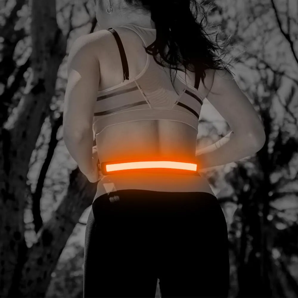 Illumifun LED Running Belt - USB Rechargeable Light Up Sash, High-Visibility Elastic Waistband Light for Running, Cycling, Hiking, Camping & Nighttime Activities