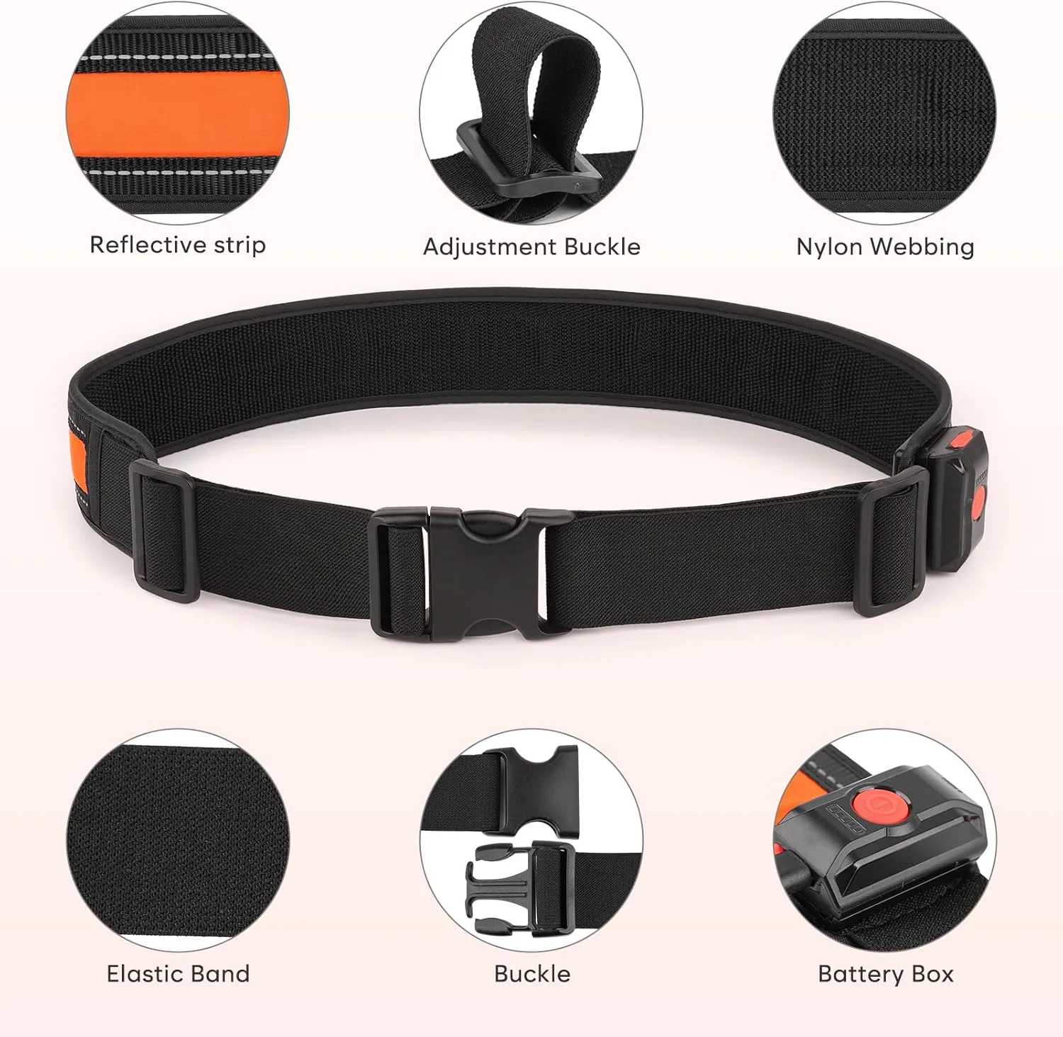 Illumifun LED Running Belt - USB Rechargeable Light Up Sash, High-Visibility Elastic Waistband Light for Running, Cycling, Hiking, Camping & Nighttime Activities