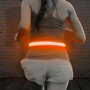 Illumifun LED Running Belt - USB Rechargeable Light Up Sash, High-Visibility Elastic Waistband Light for Running, Cycling, Hiking, Camping & Nighttime Activities