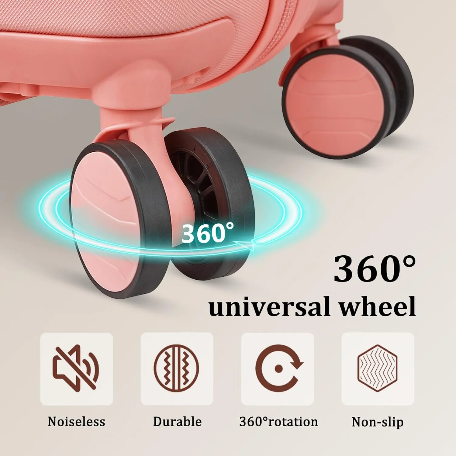 imiomo Hard Shell 20 Inch Carry on Luggage 3 Piece Set with Travel Backpack, Lightweight Hardside Carry-On Suitcase with Spinner Wheels and TSA Lock, Pink
