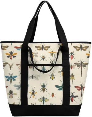 Insect Shopping Bags Insulated Lunch Bag Shoulder Grocery Bags for Work Travel Beach