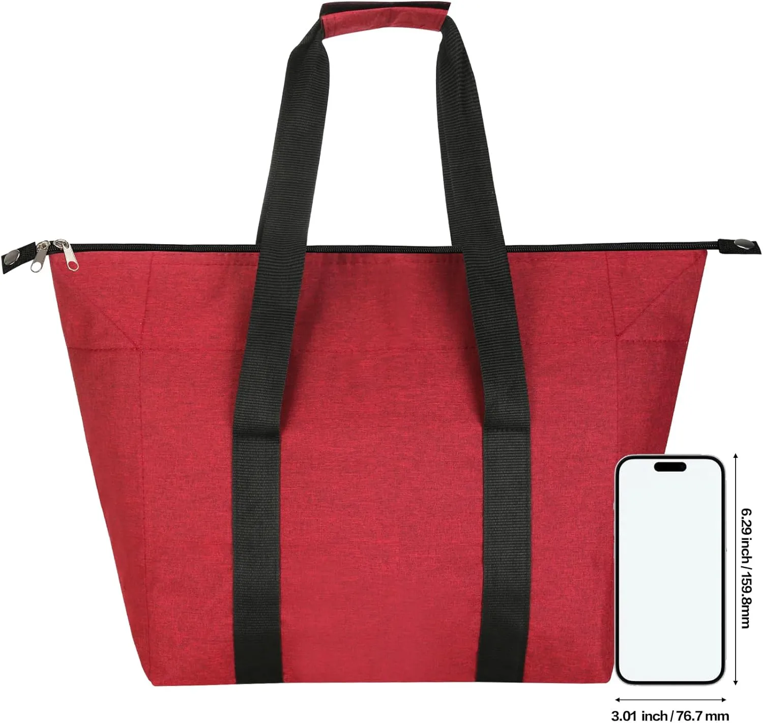 Insulated Cooler Bag - Reusable, Collapsible Cooler Grocery Bag, Thermal Foam Insulation for Hot/Cold Food, Ideal for Delivery, Travel,Beach and Picnics