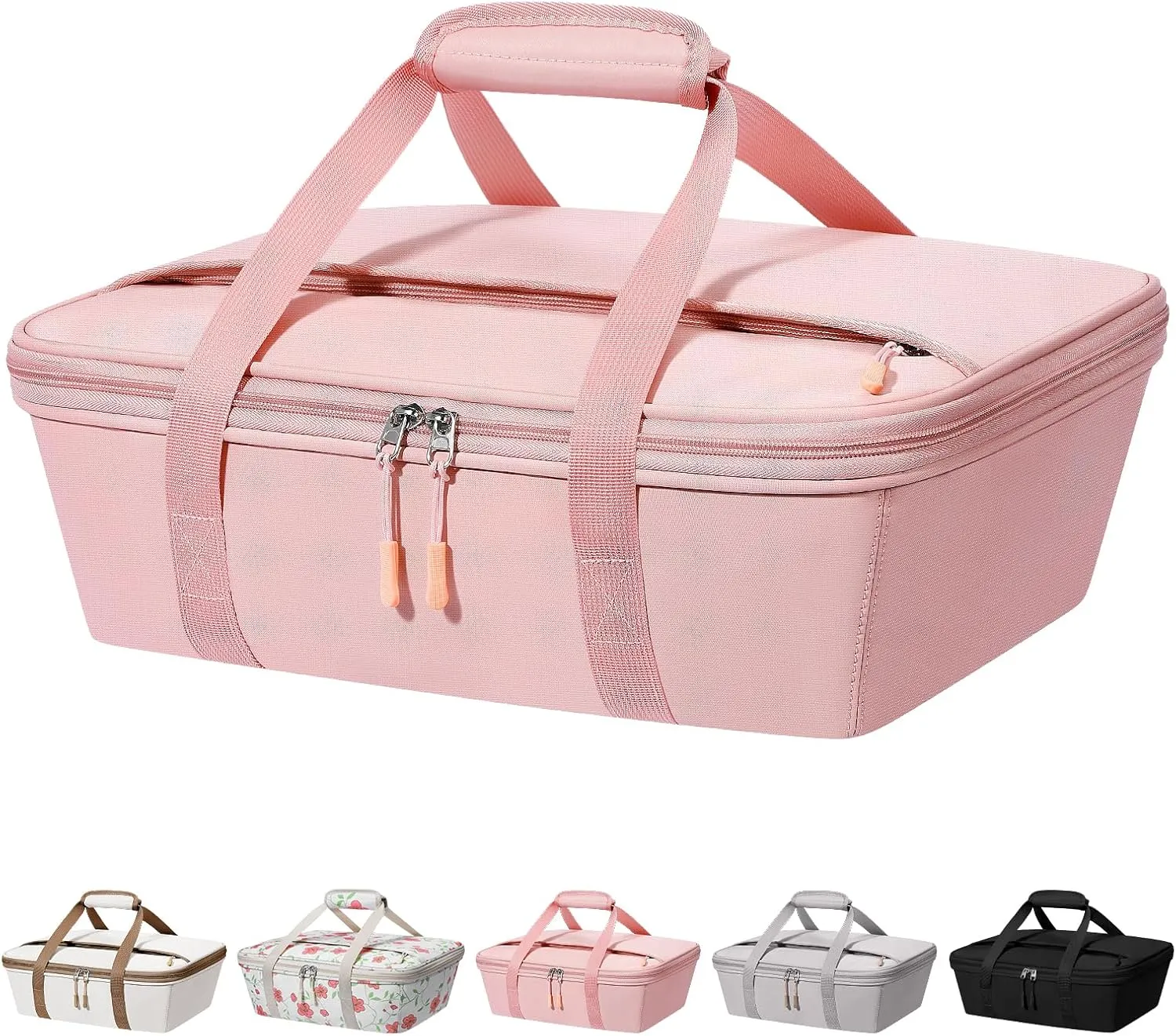 Insulated Food Delivery Bag, Cooler Bags Insulated, Pizza Delivery Bag for Hot and Cold Food, Large Capacity Reusable Warming Bag for Commercial Parties Personal - pink