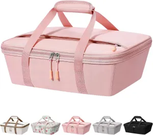 Insulated Food Delivery Bag, Cooler Bags Insulated, Pizza Delivery Bag for Hot and Cold Food, Large Capacity Reusable Warming Bag for Commercial Parties Personal - pink