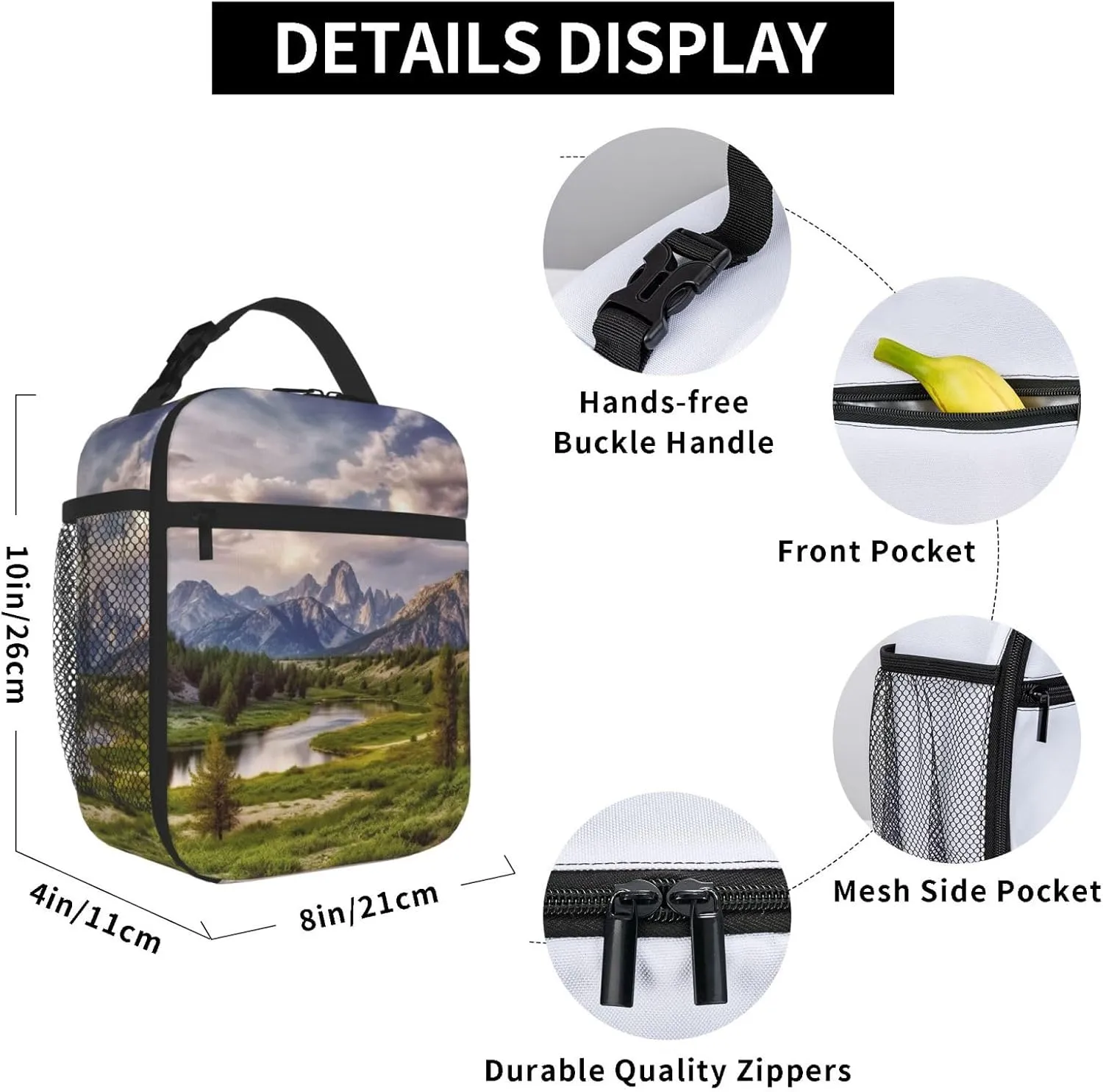 Insulated Lunch Bag for Men Women Reusable Lunch Box Landscape national park Lunchbox Leakproof Cooler Bags for Work Picnic