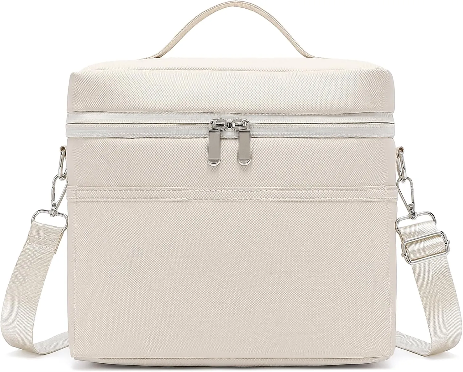 Insulated Lunch Bag for Women Adult Lunch Box Lightweight Waterproof Lunchbox Soft Cooler Reusable Lunch Bags for Work(Cream, Medium)