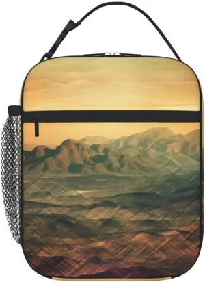 Insulated Lunch Bag for Women Men Valley Pattern Print Lunch Box Reusable Lunch Tote Bags Leakproof Cooler Bag Portable Lunch Container for Travel Picnic Office