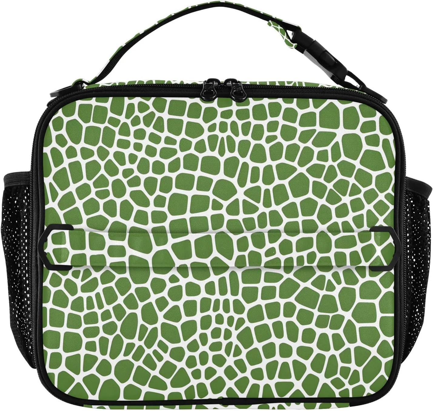 Insulated Lunch Bag Lunch box Cooler Bag for Women Men Lizard Skin Green Reusable Portable with Shoulder Strap