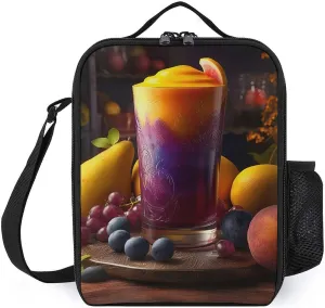 Insulated Lunch Bag Lunch Box for Women Men Mango Smoothie Lunch Tote Bags for Work Office