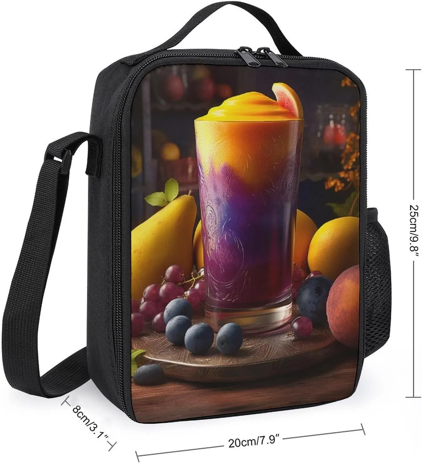 Insulated Lunch Bag Lunch Box for Women Men Mango Smoothie Lunch Tote Bags for Work Office