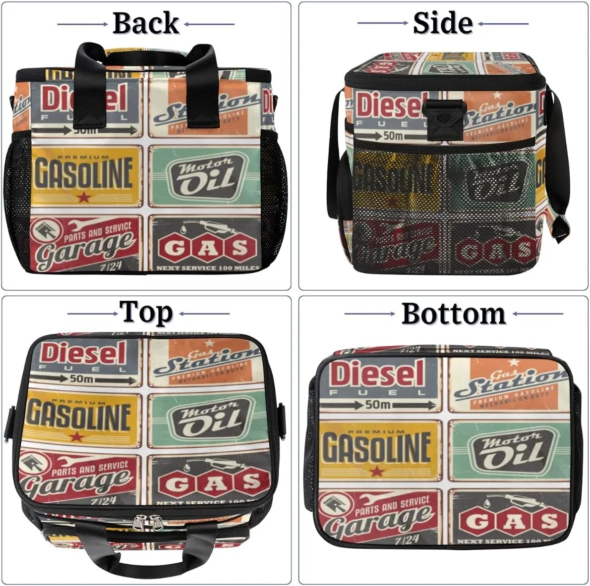 Insulated Lunch Bags for Women Men Unique Indicator Pattern Adult Large Reusable Cooler Tote Bag with Adjustable Shoulder Strap Lunch Box for Office, Picnic, Hiking, Beach