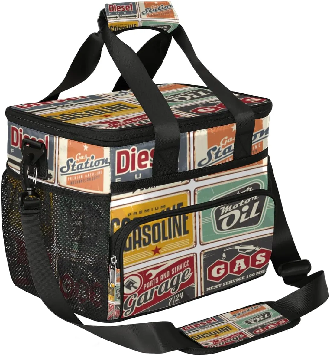 Insulated Lunch Bags for Women Men Unique Indicator Pattern Adult Large Reusable Cooler Tote Bag with Adjustable Shoulder Strap Lunch Box for Office, Picnic, Hiking, Beach